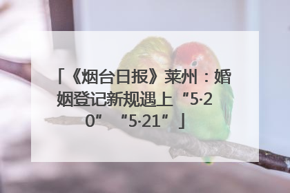 《烟台日报》莱州：婚姻登记新规遇上“5·20”“5·21”