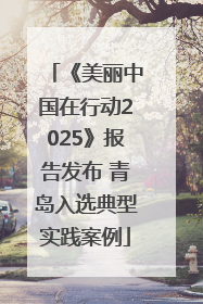 《美丽中国在行动2025》报告发布 青岛入选典型实践案例