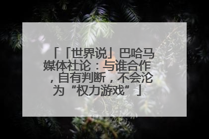 「世界说」巴哈马媒体社论：与谁合作，自有判断，不会沦为“权力游戏”