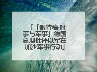 「微特稿·时事与军事」德国总理批评以军在加沙军事行动