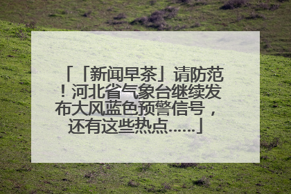 「新闻早茶」请防范！河北省气象台继续发布大风蓝色预警信号，还有这些热点……