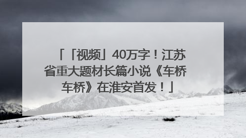 「视频」40万字！江苏省重大题材长篇小说《车桥 车桥》在淮安首发！