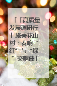 「高质量发展调研行」施秉花山村：奏响“红”与“绿”交响曲