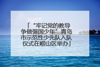 “牢记党的教导 争做强国少年”青岛市示范性少先队入队仪式在崂山区举办