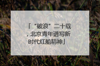 “破浪”二十载，北京青年谱写新时代红船精神