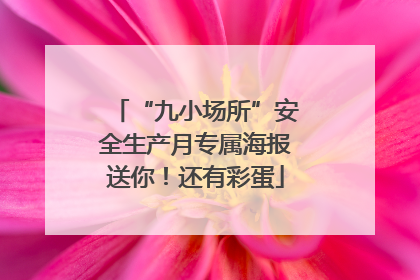 “九小场所”安全生产月专属海报送你！还有彩蛋