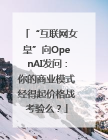 “互联网女皇”向OpenAI发问：你的商业模式经得起价格战考验么？