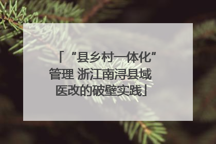 “县乡村一体化”管理 浙江南浔县域医改的破壁实践