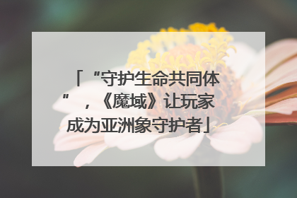 “守护生命共同体”，《魔域》让玩家成为亚洲象守护者