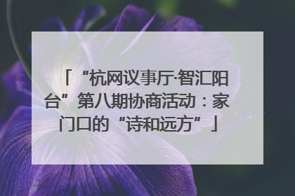 “杭网议事厅·智汇阳台”第八期协商活动：家门口的“诗和远方”