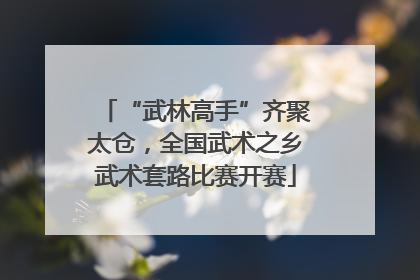 “武林高手”齐聚太仓，全国武术之乡武术套路比赛开赛