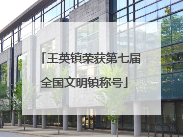 王英镇荣获第七届全国文明镇称号