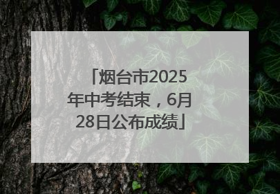 烟台市2025年中考结束，6月28日公布成绩