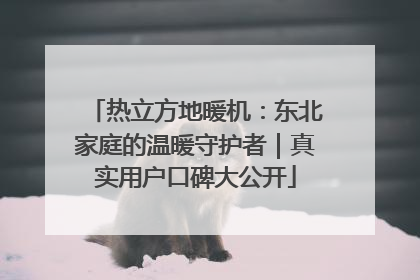 热立方地暖机：东北家庭的温暖守护者｜真实用户口碑大公开
