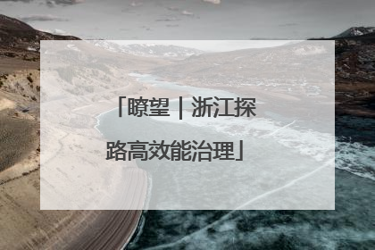 瞭望｜浙江探路高效能治理