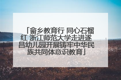 畲乡教育行 同心石榴红 浙江师范大学走进遂昌幼儿园开展铸牢中华民族共同体意识教育