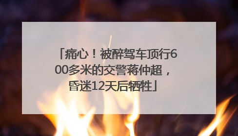 痛心！被醉驾车顶行600多米的交警蒋仲超，昏迷12天后牺牲