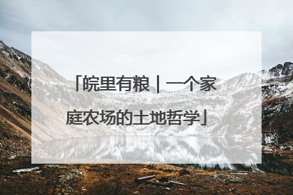 皖里有粮｜一个家庭农场的土地哲学