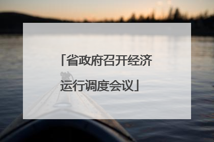 省政府召开经济运行调度会议