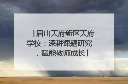 眉山天府新区天府学校：深耕课题研究，赋能教师成长