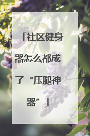 社区健身器怎么都成了“压腿神器”