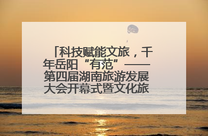 科技赋能文旅，千年岳阳“有范”——第四届湖南旅游发展大会开幕式暨文化旅游推介会侧记