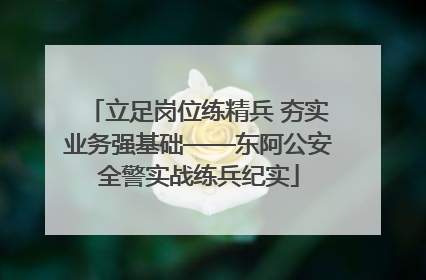 立足岗位练精兵 夯实业务强基础——东阿公安全警实战练兵纪实