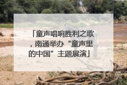 童声唱响胜利之歌，南通举办“童声里的中国”主题展演