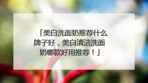 美白洗面奶推荐什么牌子好，美白清洁洗面奶哪款好用推荐！