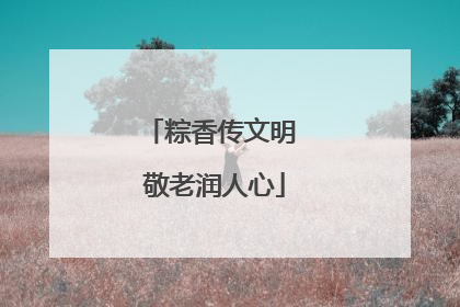 粽香传文明 敬老润人心