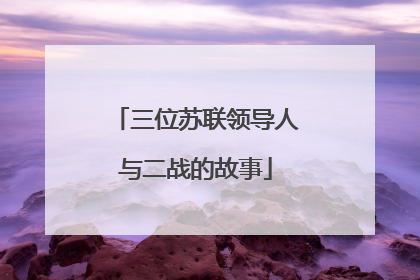 三位苏联领导人与二战的故事