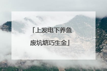 上发电下养鱼 废坑塘巧生金
