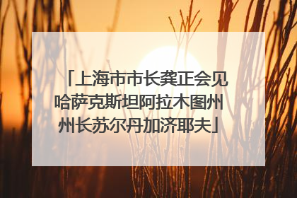 上海市市长龚正会见哈萨克斯坦阿拉木图州州长苏尔丹加济耶夫