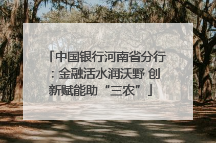 中国银行河南省分行：金融活水润沃野 创新赋能助“三农”