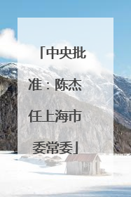 中央批准：陈杰任上海市委常委