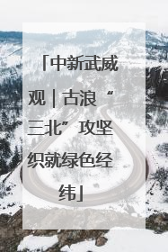 中新武威观｜古浪“三北”攻坚织就绿色经纬