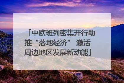 中欧班列密集开行助推“落地经济” 激活周边地区发展新动能