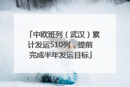 中欧班列（武汉）累计发运510列，提前完成半年发运目标