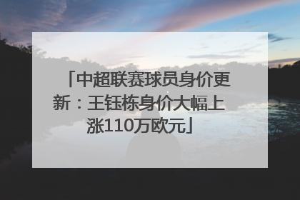 中超联赛球员身价更新：王钰栋身价大幅上涨110万欧元