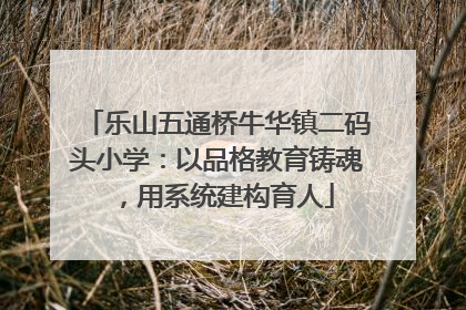 乐山五通桥牛华镇二码头小学：以品格教育铸魂，用系统建构育人