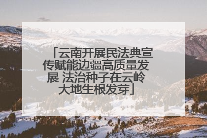 云南开展民法典宣传赋能边疆高质量发展 法治种子在云岭大地生根发芽