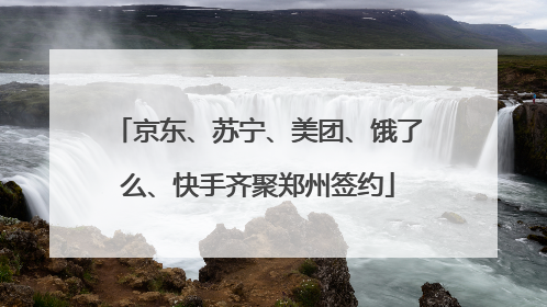 京东、苏宁、美团、饿了么、快手齐聚郑州签约
