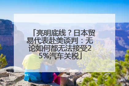 亮明底线？日本贸易代表赴美谈判：无论如何都无法接受25%汽车关税