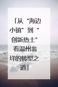 从“海边小镇”到“创新热土” 看温州翁垟的转型之道