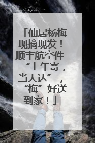仙居杨梅现摘现发！顺丰航空件“上午寄，当天达”，“梅”好送到家！