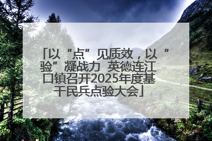 以“点”见质效，以“验”凝战力  英德连江口镇召开2025年度基干民兵点验大会
