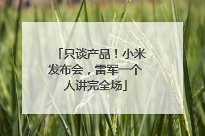只谈产品！小米发布会，雷军一个人讲完全场