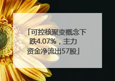 可控核聚变概念下跌4.07%，主力资金净流出57股
