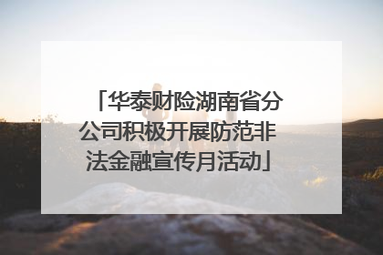 华泰财险湖南省分公司积极开展防范非法金融宣传月活动