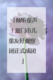 倾听童声！厦门市儿童友好观察团正式成团